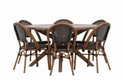 Matgrupp Utomhus Rosario 140 cm Rund med 6 Guarda Utestolar