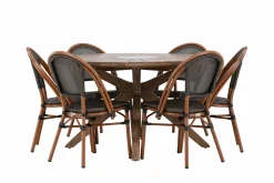 Matgrupp Utomhus Rosario 140 cm Rund med 6 Guarda Utestolar