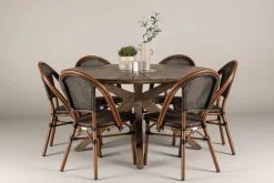 Matgrupp Utomhus Rosario 140 cm Rund med 6 Guarda Utestolar