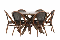 Matgrupp Utomhus Rosario 140 cm Rund med 6 Guarda Utestolar