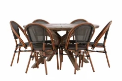 Matgrupp Utomhus Rosario 140 cm Rund med 6 Guarda Utestolar