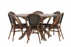 Matgrupp Utomhus Rosario 140 cm Rund med 6 Guarda Utestolar