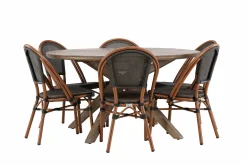 Matgrupp Utomhus Rosario 140 cm Rund med 6 Guarda Utestolar