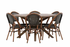 Matgrupp Utomhus Rosario 140 cm Rund med 6 Guarda Utestolar