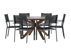 Matgrupp Utomhus Rosario 140 cm Rund med 6 Copacabana Utestolar