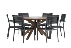 Matgrupp Utomhus Rosario 140 cm Rund med 6 Copacabana Utestolar