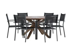 Matgrupp Utomhus Rosario 140 cm Rund med 6 Copacabana Utestolar