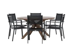 Matgrupp Utomhus Rosario 140 cm Rund med 6 Copacabana Utestolar