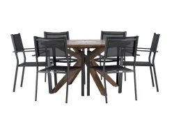 Matgrupp Utomhus Rosario 140 cm Rund med 6 Copacabana Utestolar