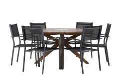 Matgrupp Utomhus Rosario 140 cm Rund med 6 Copacabana Utestolar