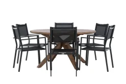 Matgrupp Utomhus Rosario 140 cm Rund med 6 Copacabana Utestolar