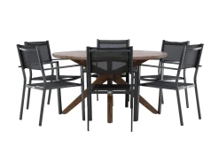 Matgrupp Utomhus Rosario 140 cm Rund med 6 Copacabana Utestolar