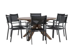 Matgrupp Utomhus Rosario 140 cm Rund med 6 Copacabana Utestolar