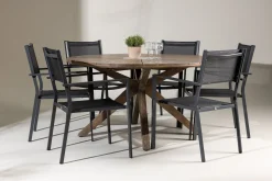 Matgrupp Utomhus Rosario 140 cm Rund med 6 Copacabana Utestolar