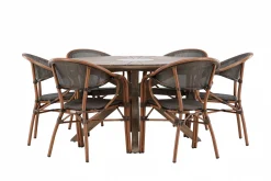 Matgrupp Utomhus Rosario 140 cm Rund med 6 Vila Real Utestolar