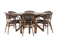 Matgrupp Utomhus Rosario 140 cm Rund med 6 Vila Real Utestolar