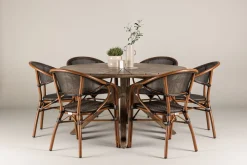 Matgrupp Utomhus Rosario 140 cm Rund med 6 Vila Real Utestolar