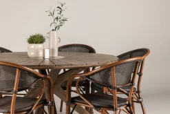 Matgrupp Utomhus Rosario 140 cm Rund med 6 Vila Real Utestolar