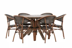 Matgrupp Utomhus Rosario 140 cm Rund med 6 Vila Real Utestolar