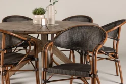 Matgrupp Utomhus Rosario 140 cm Rund med 6 Vila Real Utestolar