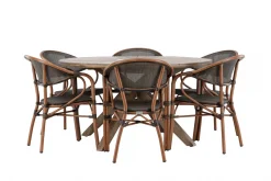 Matgrupp Utomhus Rosario 140 cm Rund med 6 Vila Real Utestolar