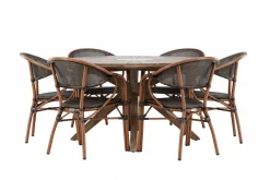 Matgrupp Utomhus Rosario 140 cm Rund med 6 Vila Real Utestolar