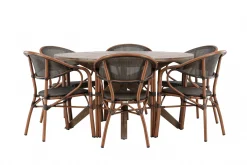 Matgrupp Utomhus Rosario 140 cm Rund med 6 Vila Real Utestolar
