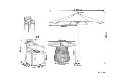Matsalsset Agello Ljus trä/beige, 4-Sits, Ja