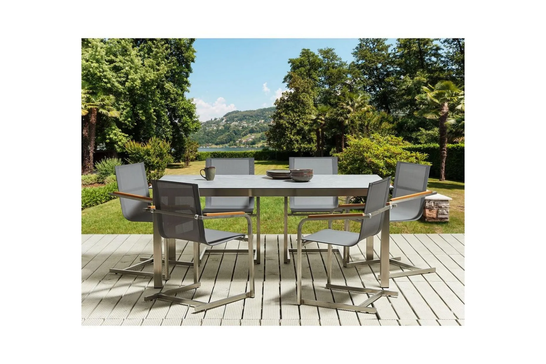 Matsalsset Cosoleto Grå/Silver, 6-Sits