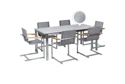Matsalsset Cosoleto Grå/Silver, 6-Sits