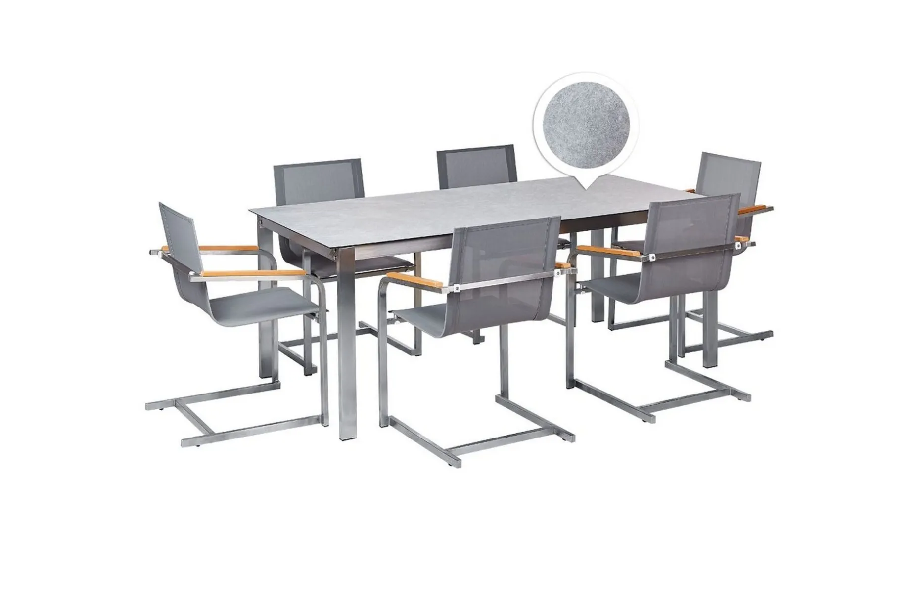 Matsalsset Cosoleto Grå/Silver, 6-Sits