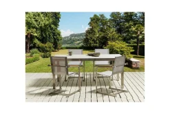 Matsalsset Cosoleto Vit/Beige/Silver, 4-Sits