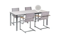 Matsalsset Cosoleto Vit/Beige/Silver, 4-Sits