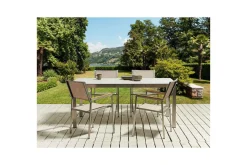 Matsalsset Cosoleto/Grosseto Vit/Beige/Silver, 4-Sits
