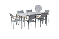 Matsalsset Cosoleto/Grosseto Grå/Silver, 6-Sits