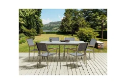 Matsalsset Cosoleto/Grosseto Grå/Silver, 6-Sits