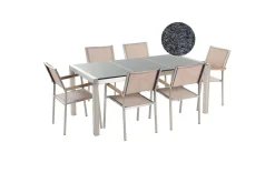 Matsalsset Grosseto Grå/Beige/Silver, 6-Sits