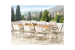 Matsalsset Grosseto Ljus trä/beige/silver, 8-Sits