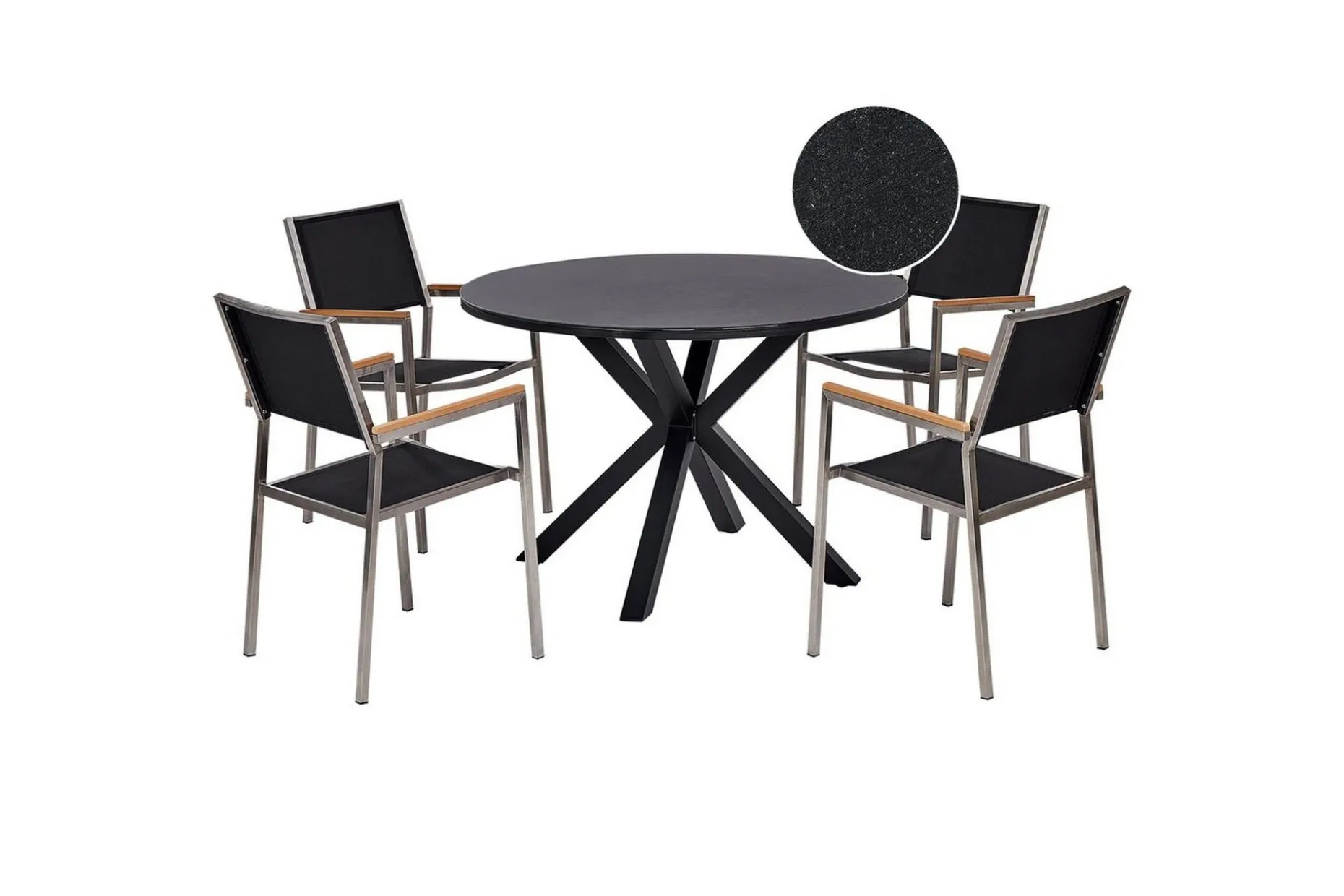 Matsalsset Maletto/Grosseto Svart/Silver