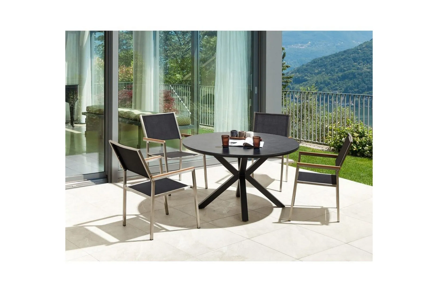 Matsalsset Maletto/Grosseto Svart/Silver
