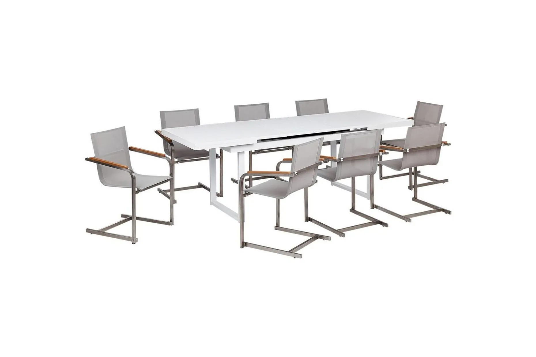 Matsalsset Valcanetto/Cosoleto Vit/Beige/Silver, 8-Sits
