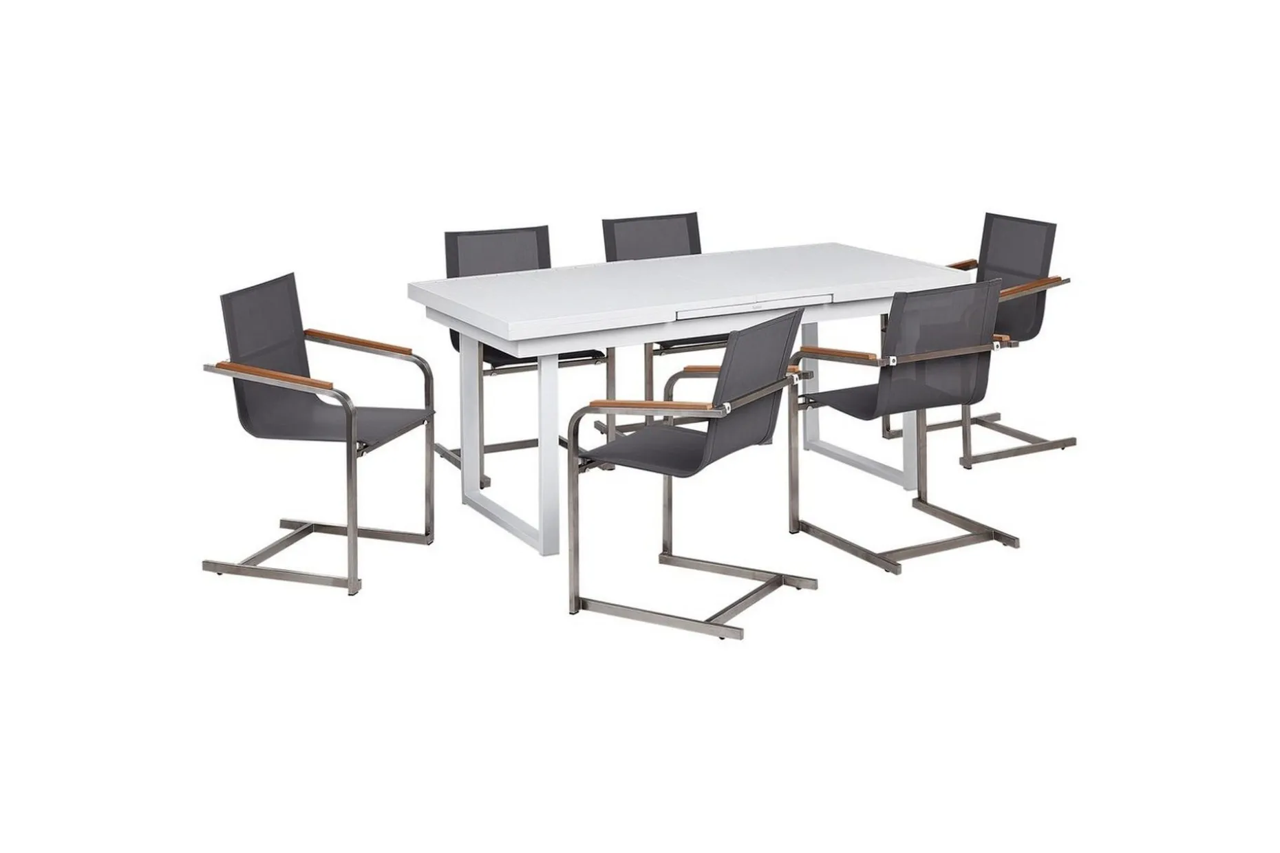 Matsalsset Valcanetto/Cosoleto Vit/Grå/Silver, 6-Sits