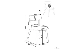 Matsalsstol Hope set om 2 Mörk Trä-Beige