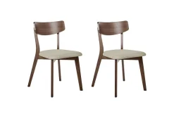 Matsalsstol Hope set om 2 Mörk Trä-Beige