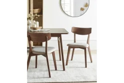 Matsalsstol Hope set om 2 Mörk Trä-Beige