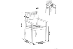 Matstol Agello set om 4