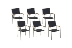 Matstol Grosseto set om 6 Svart/Silver