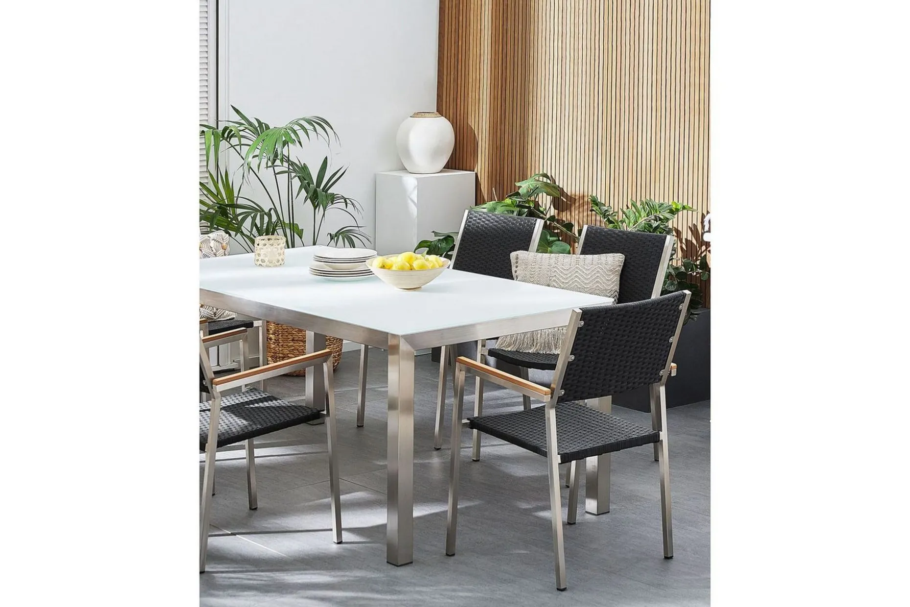 Matstol Grosseto set om 6 Svart/Silver