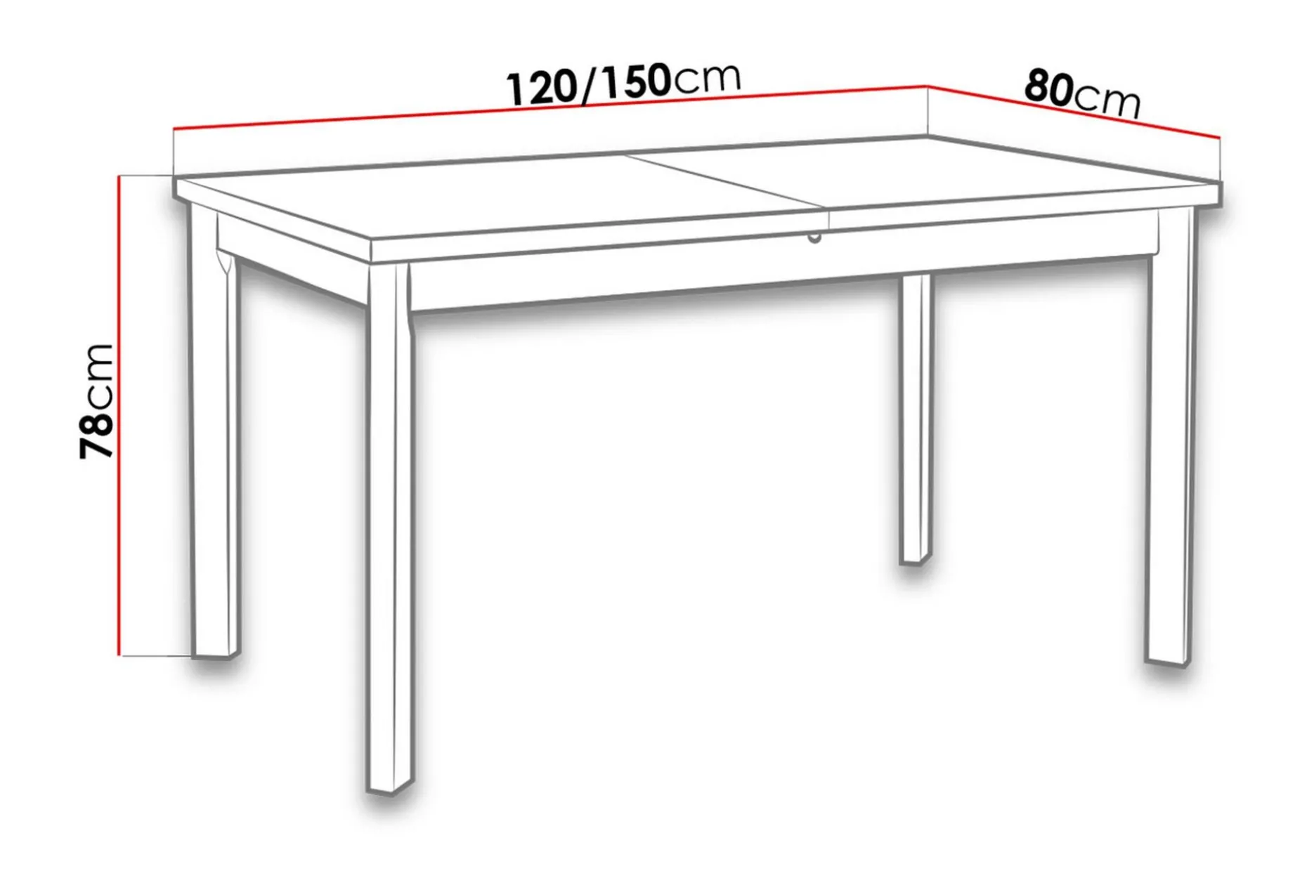 Max Matbord 120x80x78 cm