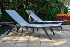 Möbelset Ario Sidobord Och 2 Solstolar Grå